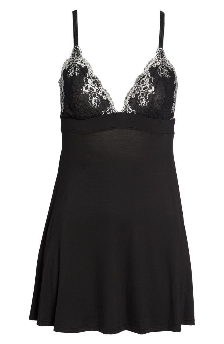 Black Bow Demure Chemise, Alternate, color, Black Cross Dye