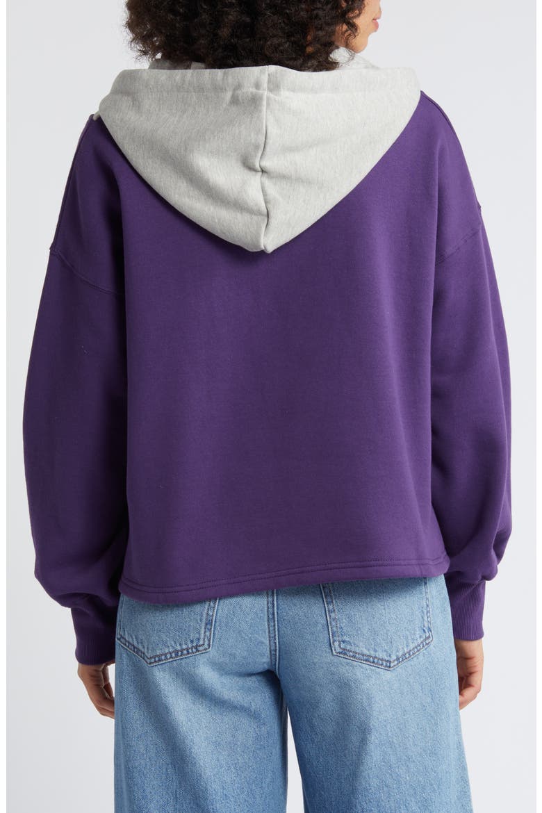 Women's WEAR by Erin Andrews Purple Phoenix Suns Pieced Quarter-Zip Hoodie Jacket, Alternate, color, Purple