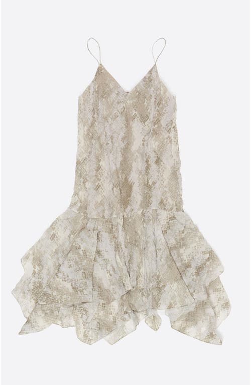 Bimba Y Lola Snake Asymmetric Pleated Dress In Multi