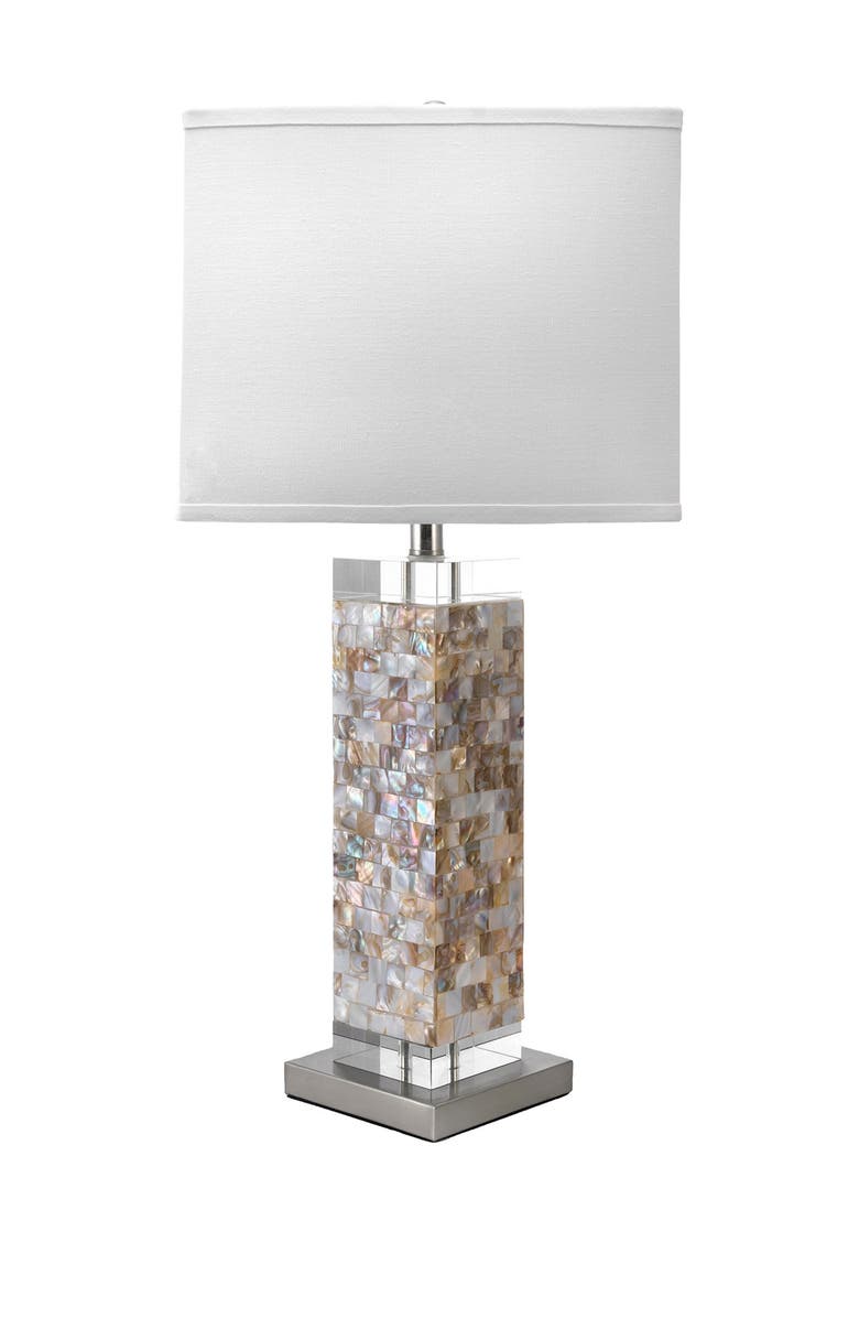 NULOOM 29" Mosaic Linen Shade Table Lamp, Main, color, 