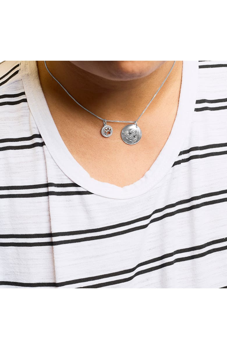 Haus of Brilliance Silver 1/5 Cttw White and Black Diamond Beagle Dog Charm 18" Pendant Necklace, Alternate, color, White