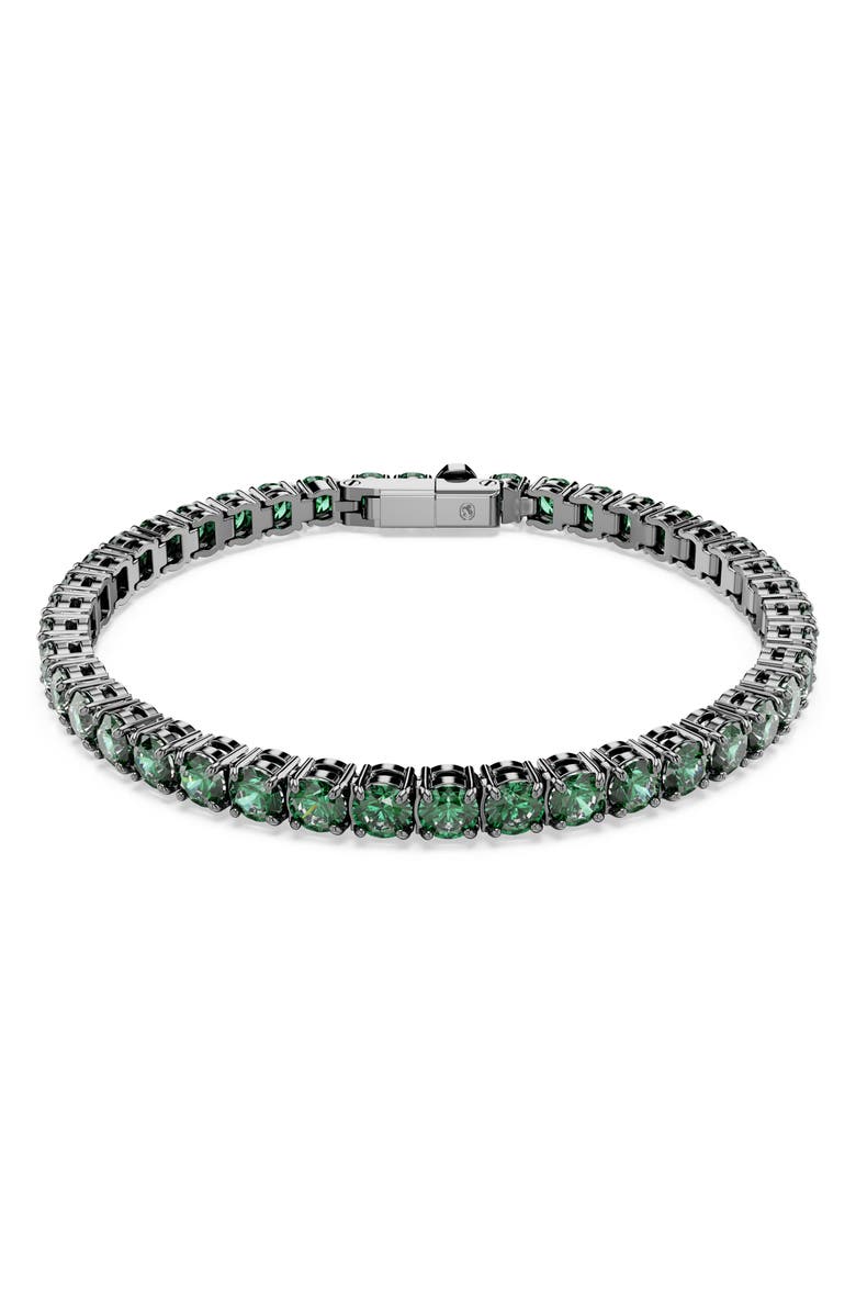 Swarovski Matrix Tennis Bracelet, Main, color, Green