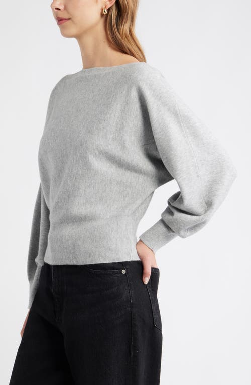 Open Edit Boat Neck Sweater In Gray