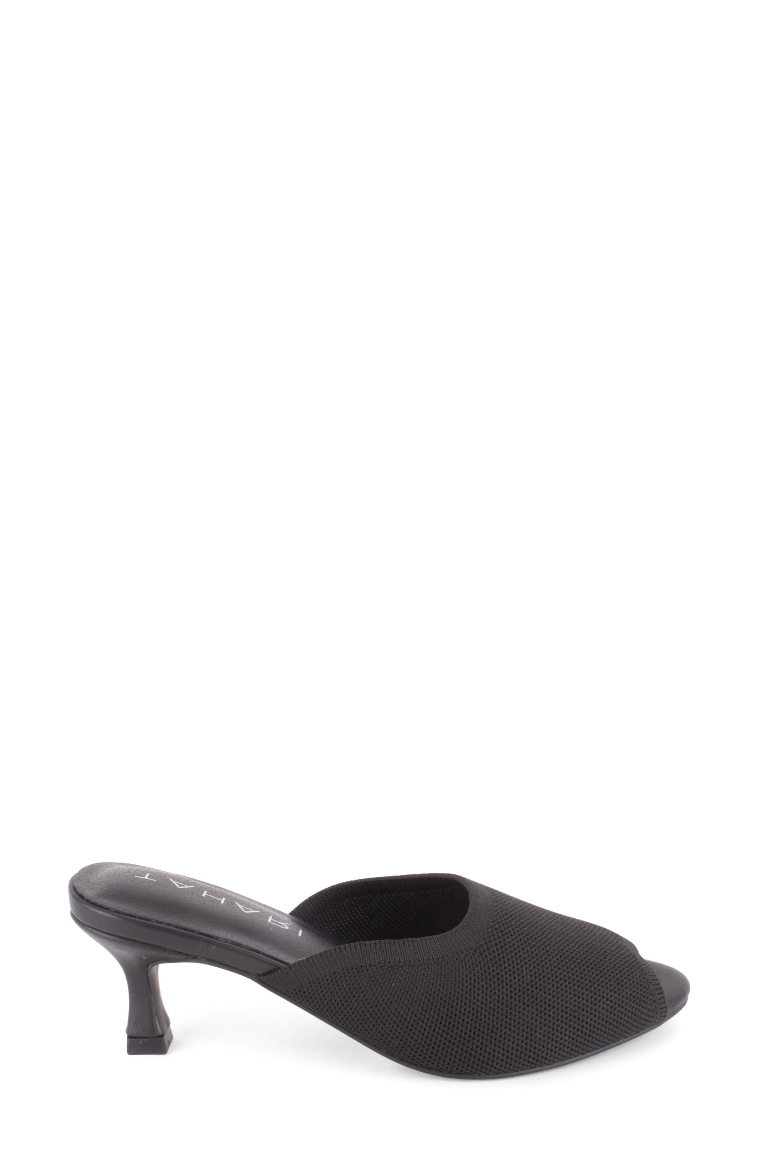 Tahari Maui Peep Toe Kitten Heel Slide Sandal, Alternate, color, Black