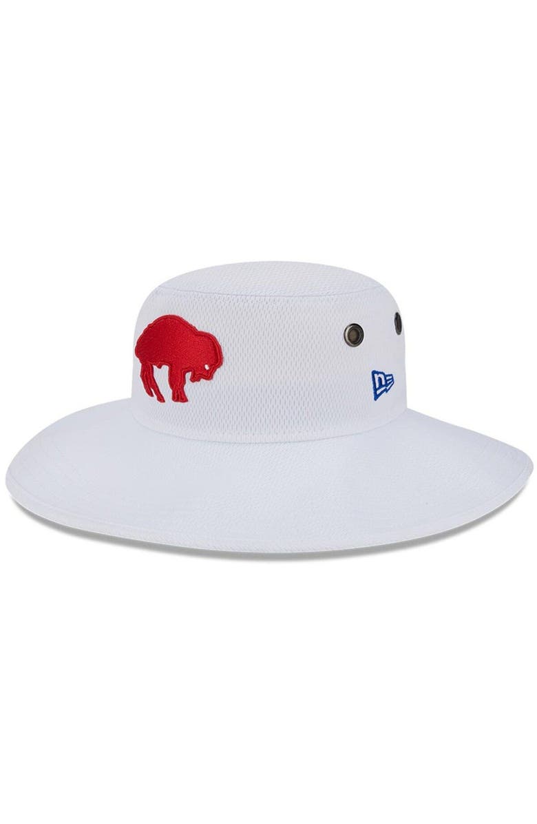 New Era Men's New Era White Buffalo Bills 2023 NFL Training Camp Throwback Panama Bucket Hat, Main, color, 