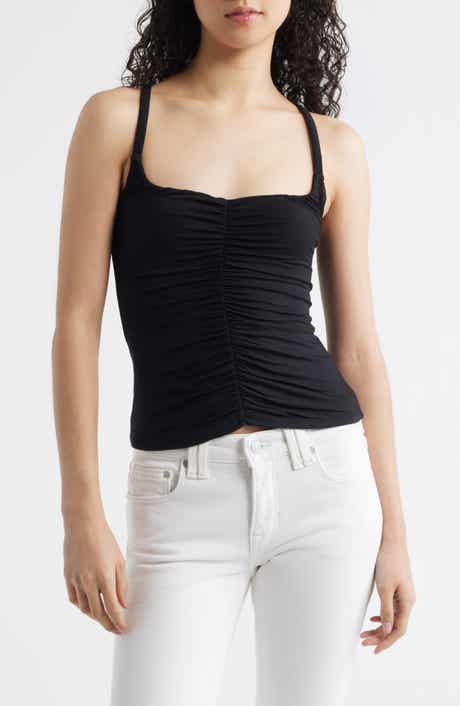 Free People Shimmer Shimmer Ruched Crossback Camisole
