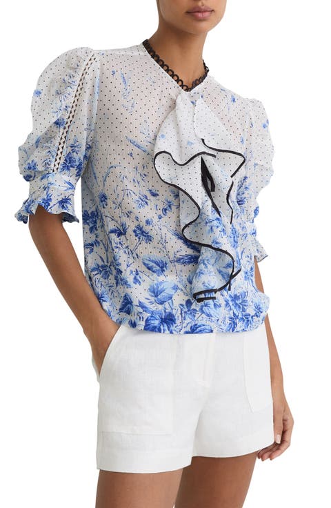 Minni Floral Ruffle Top