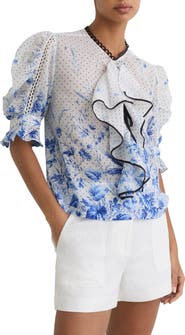 Reiss Minni Floral Ruffle Top