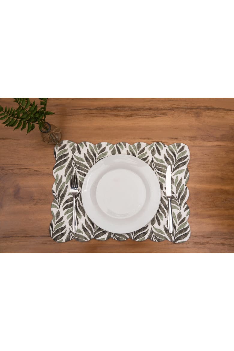 Blair Placemats, Set of 6, Alternate, color, Green