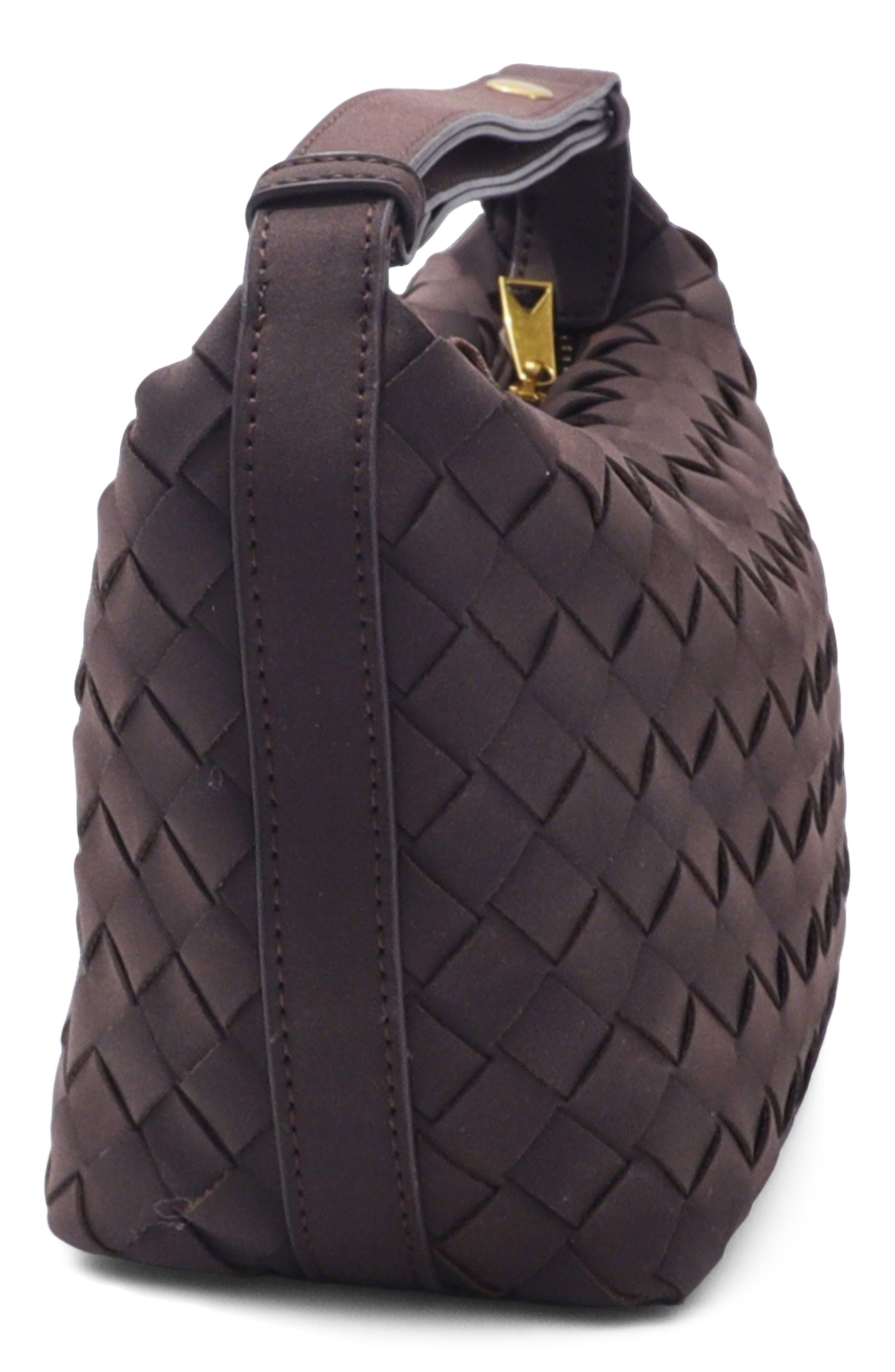 Woven Crescent Bag, Alternate, color, BROWN