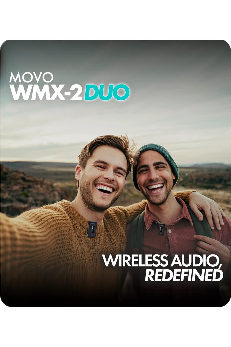 WMX-2-DUO Dual Wireless Lavalier Microphone System with Charging Case for Cameras, Alternate, color, Black