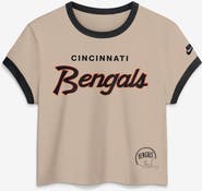 Nike Women's Nike Cream Cincinnati Bengals Rewind Ringer Mod Cropped T-Shirt