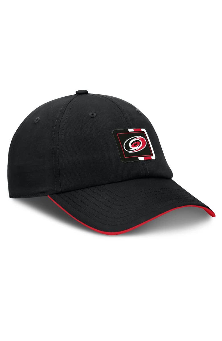 FANATICS Men's Fanatics Black/Red Carolina Hurricanes Authentic Pro Ripstop Adjustable Hat, Alternate, color,
