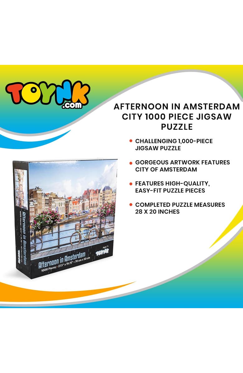Toynk Afternoon in Amsterdam City 1000 Piece Jigsaw Puzzle, Alternate, color, Multi-Color