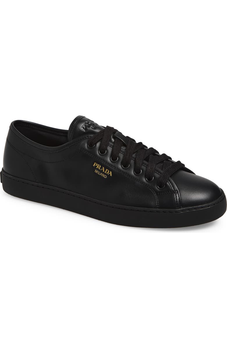 Prada Smooth Sneaker, Main, color, Nero