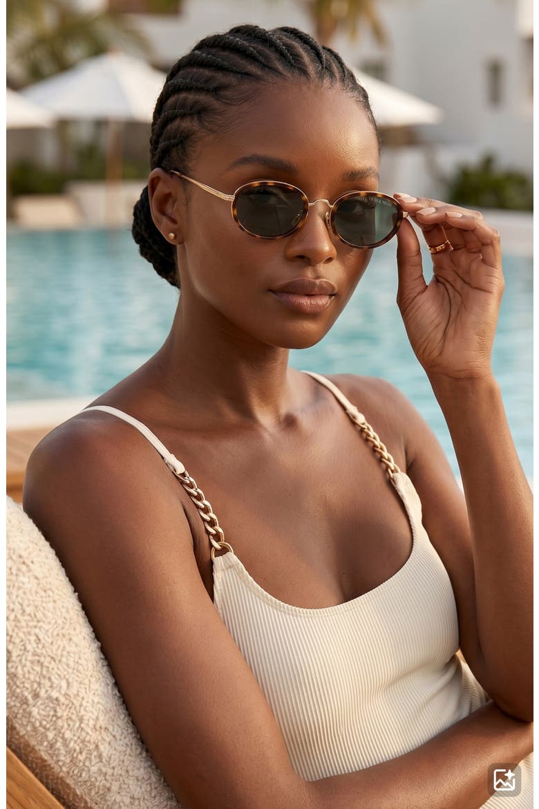 Ciel 64mm Oversize Oval Sunglasses, Alternate, color, TORTE/ GREEN