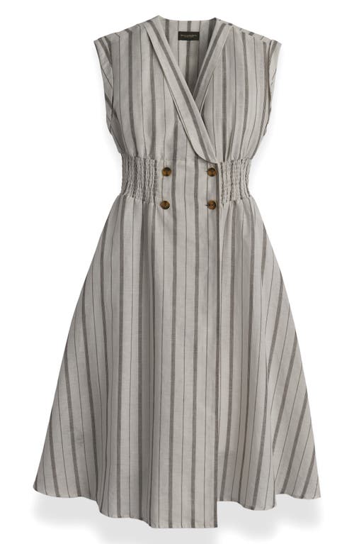 Donna Karan Women's Striped V-neck Dress In Multi