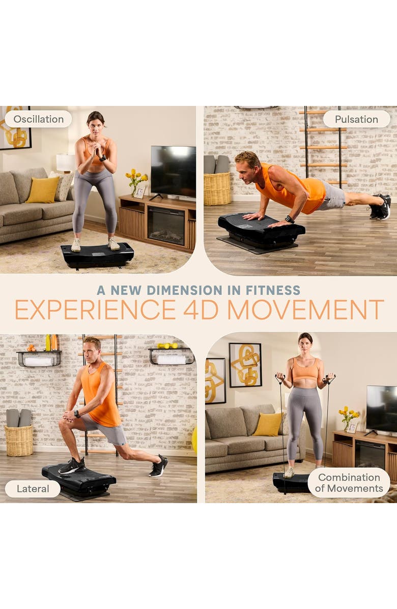 Lifepro Rumblex pro 4D Motion Vibration Plate Exercise Machines for Lymphatic Drainage Fat Burn & Toning Triple Motor Technology, Alternate, color, Black