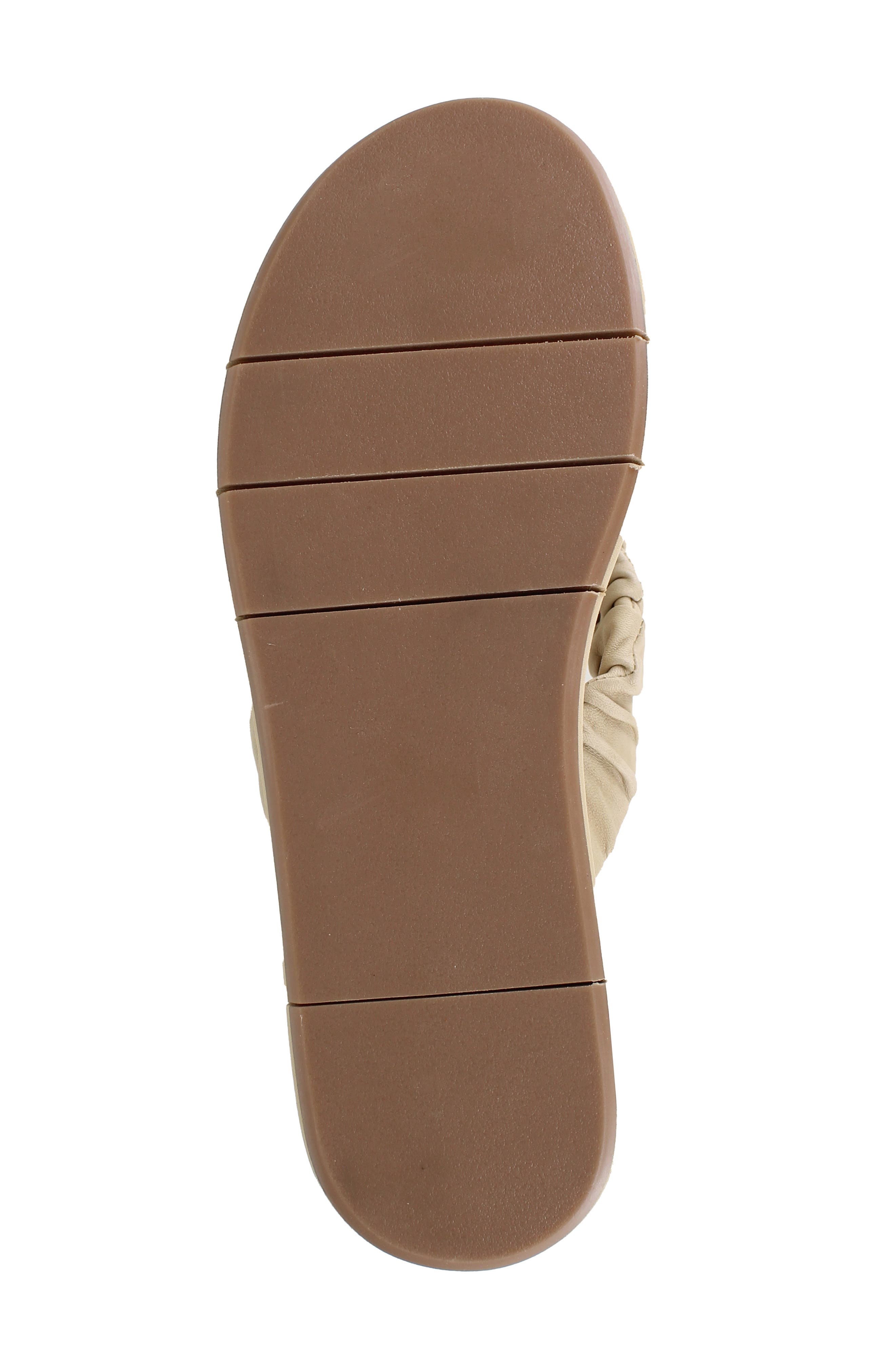 Kahlen Scrunched Platform Flip Flop, Alternate, color, TAN LEATHER