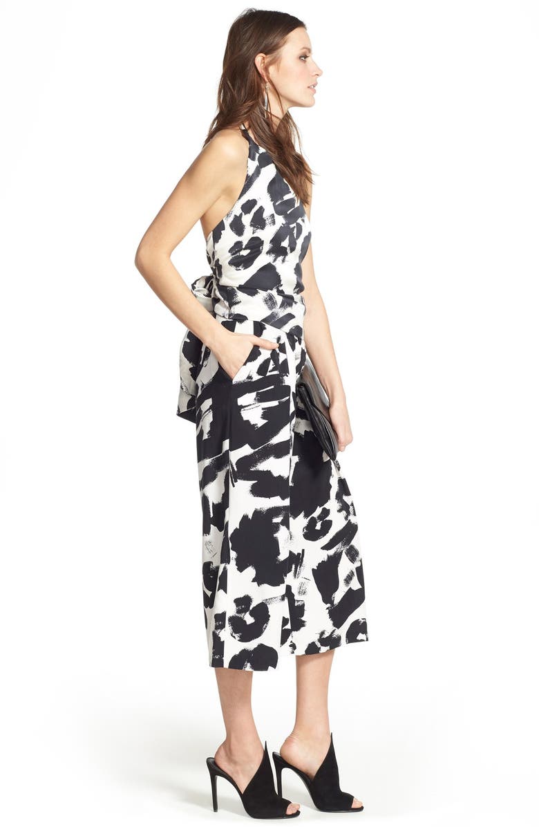 KENDALL + KYLIE Tie Back Silk Halter Top, Alternate, color, 