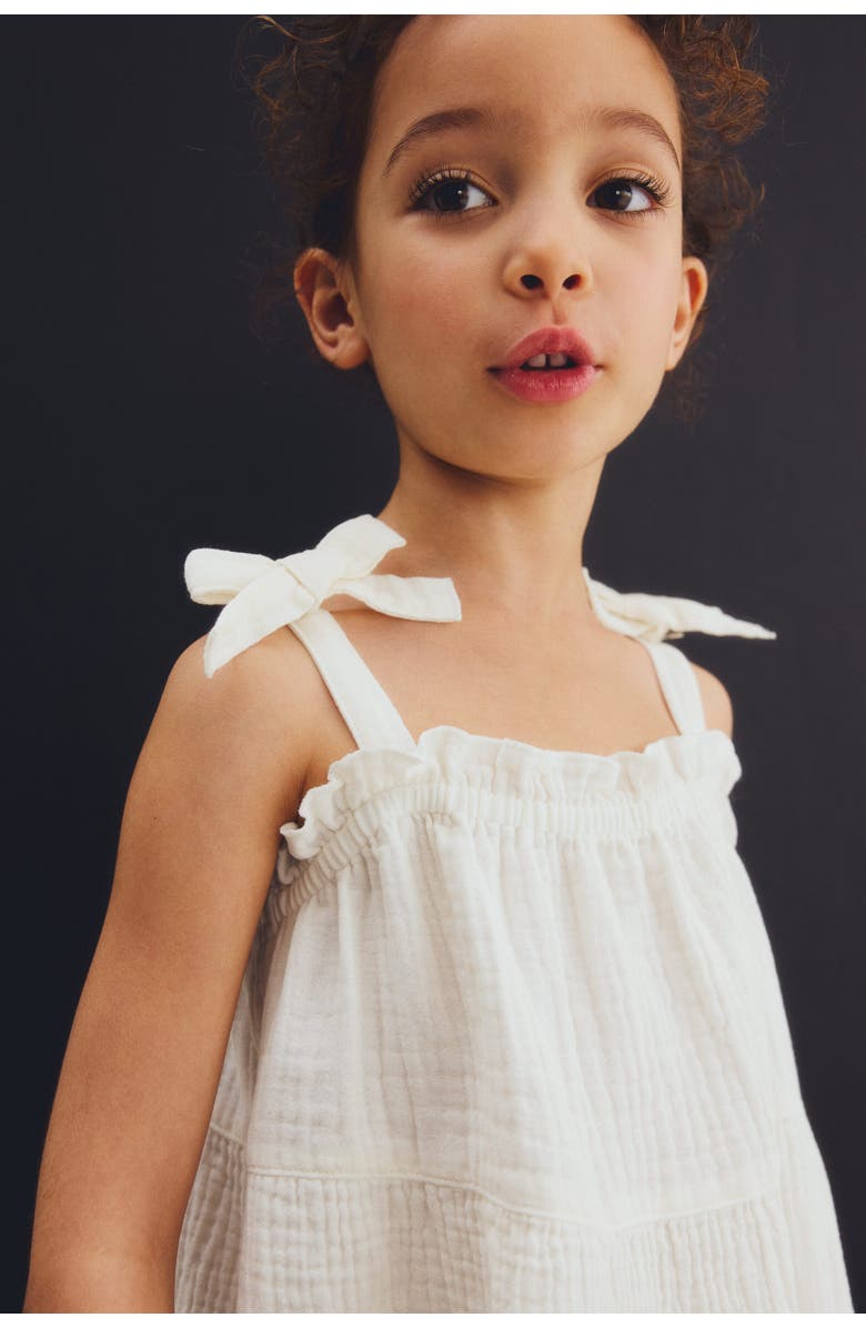 H&M Cotton Muslin Dress, Alternate, color, White
