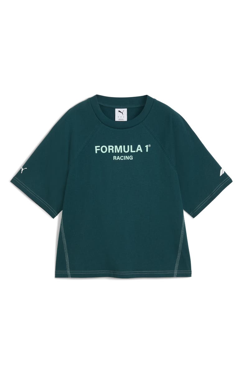 PUMA Formula 1<sup>®</sup> Raglan Sleeve Cotton T-Shirt, Alternate, color, Green Terrain