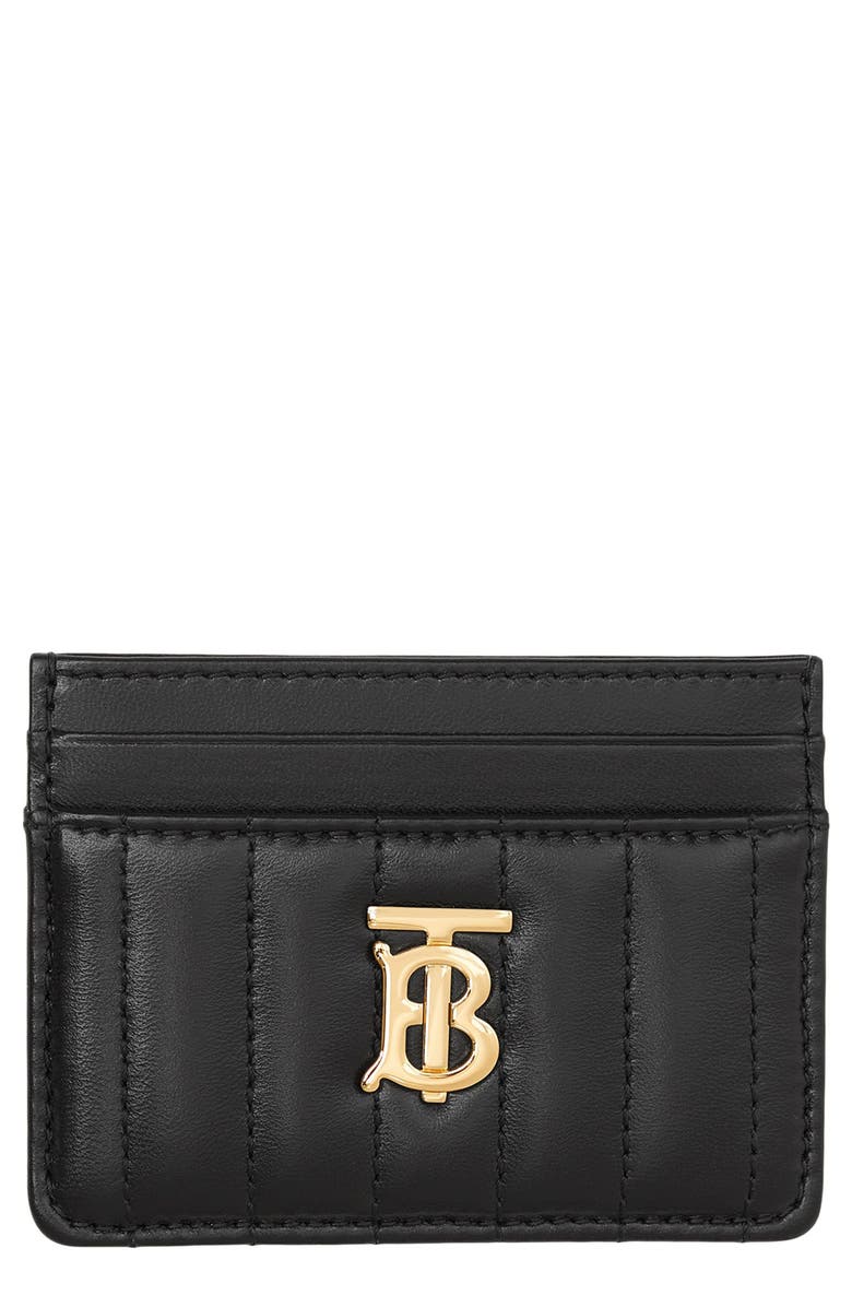Burberry Lola Quilted Leather Card Case, Main, color,