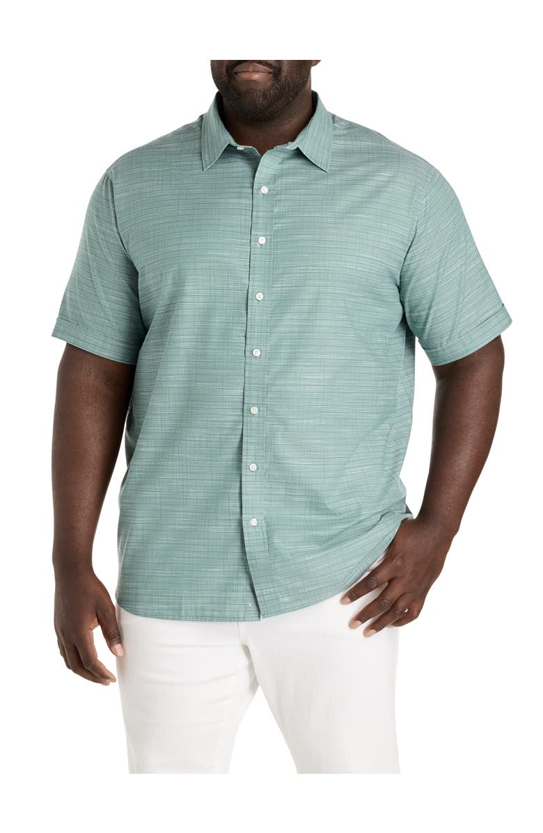 Synrgy by DXL Big & Tall Tonal Patterned Sport Shirt, Main, color, Blue Spruce