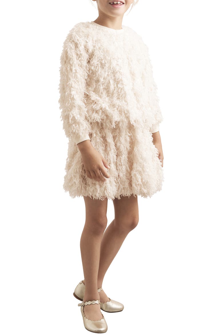 Kids' Roxy Sequin Fringe Skirt, Alternate, color, IVORY