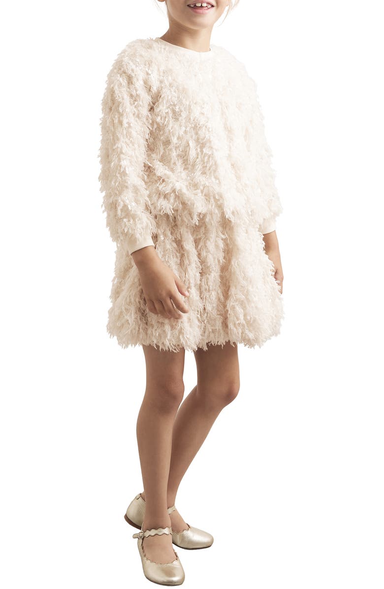 Reiss Kids' Roxy Sequin Fringe Sweater, Alternate, color, Ivory