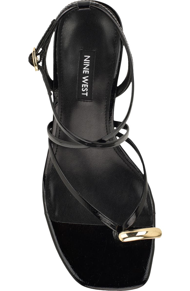 Nine West Mays Ankle Strap Sandal, Alternate, color, Black