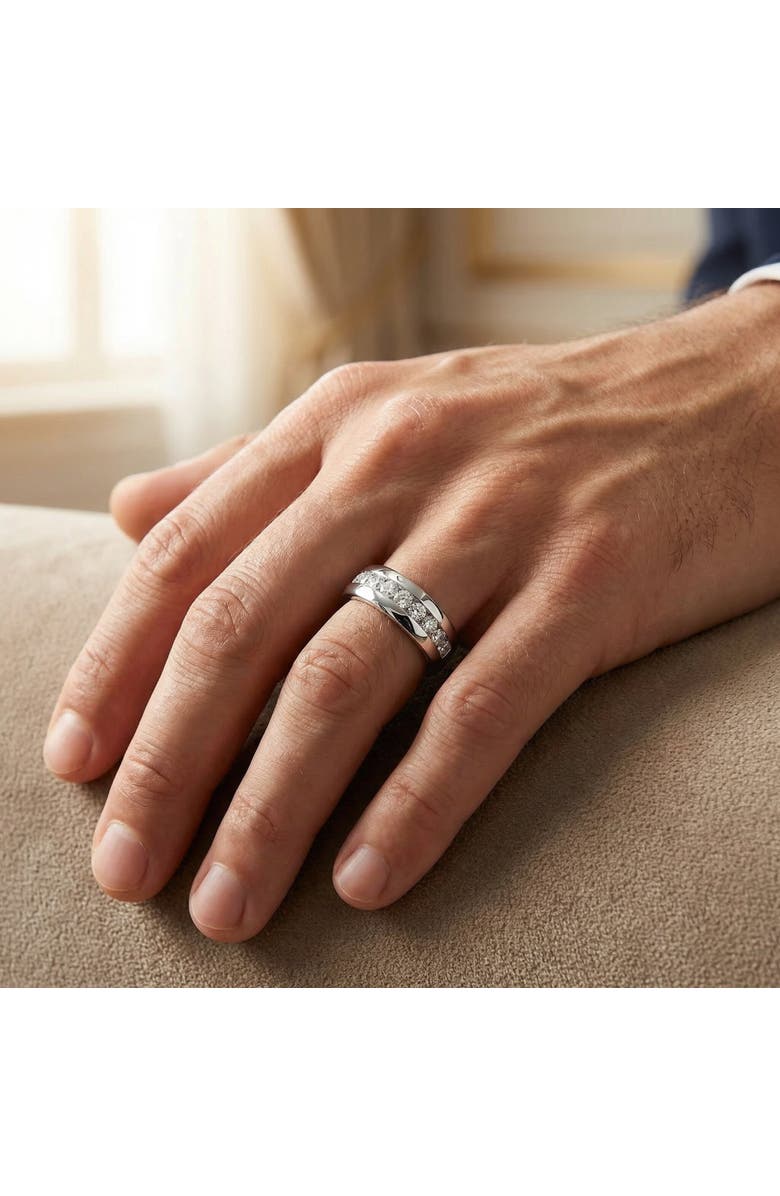 Bliss Diamond 1 1/2Ct Men's Diamond Wedding Anniversary Ring 10k Gold Channel Set Lab Grown, Alternate, color, 10K Yellow Gold