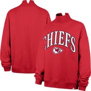 '47 Women's '47 Red Kansas City Chiefs Oversized Vantage Mock Neck Sweatshirt