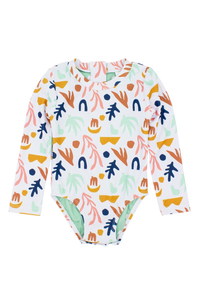 Feather 4 Arrow Wave Chaser One-Piece Rashguard Swimsuit, Main, color, 