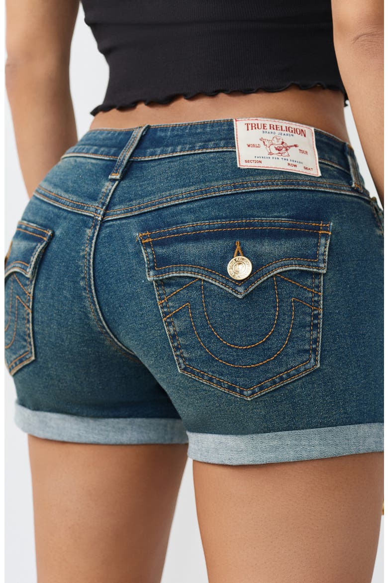Jayde Cuffed Jean Shorts, Alternate, color, DARK THUNDERBOLT