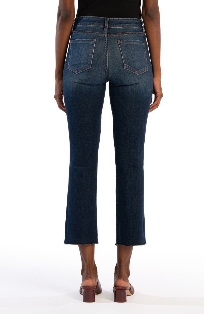 KUT from the Kloth Kelsey High Waist Raw Hem Crop Kick Flare Jeans, Alternate, color, Forged