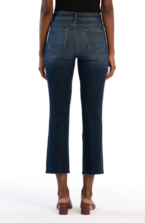 Kut From The Kloth Kelsey High Waist Raw Hem Crop Kick Flare Jeans In Forged