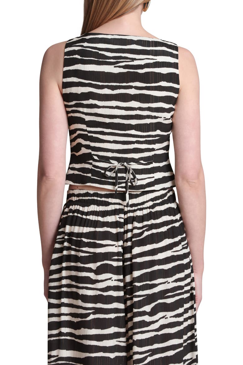 Zebra Print Boat Neck Button Front Tank, Alternate, color, ZEBRA PRINT