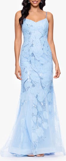 Embellished Floral Appliqué Mermaid Gown