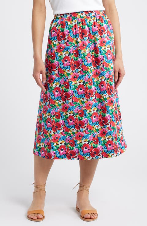 Hattie Floral Poplin Midi Skirt