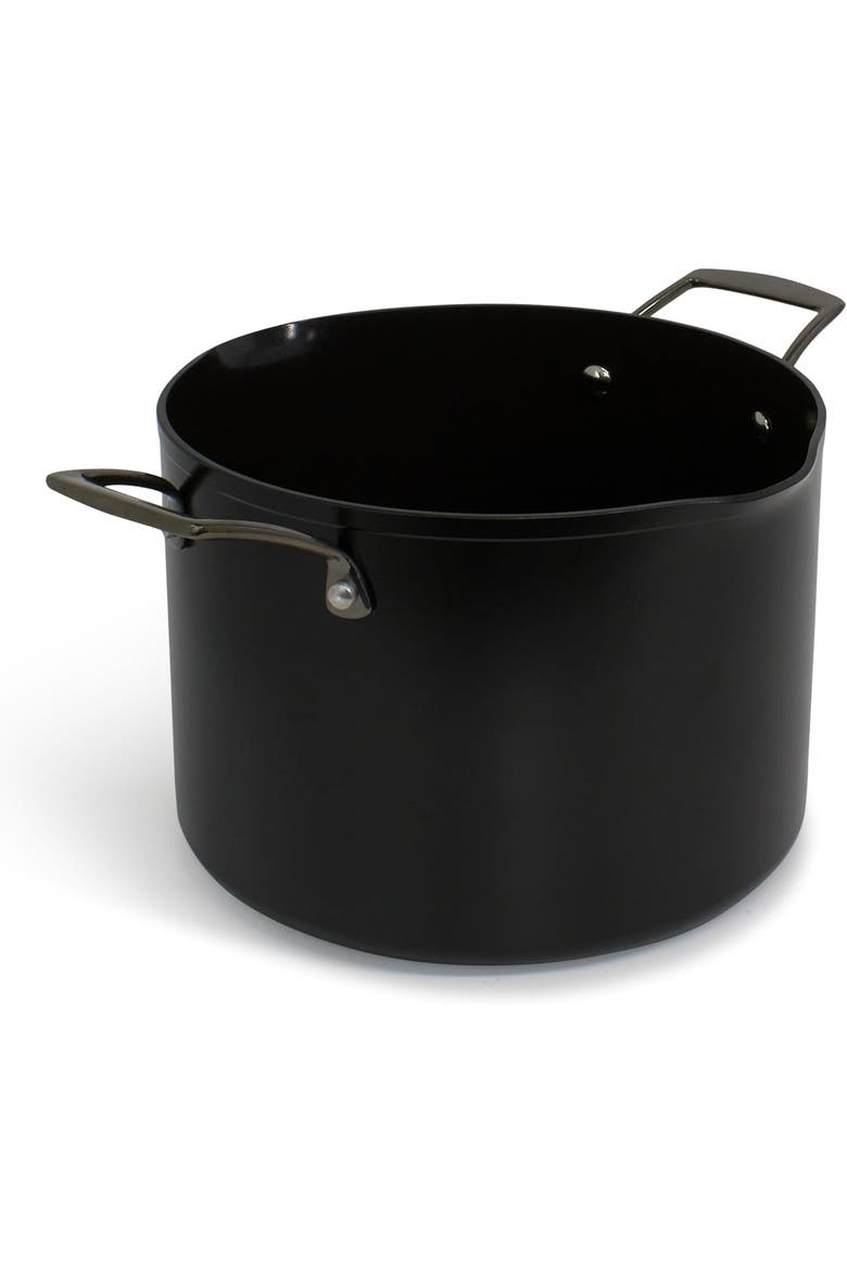8.5QT Stock Pot with Double Strainer Lid, Alternate, color, Black