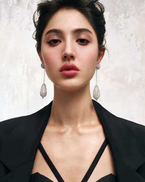 Saule Label Saulė Label Marcelle Short Drop Earrings In Silver