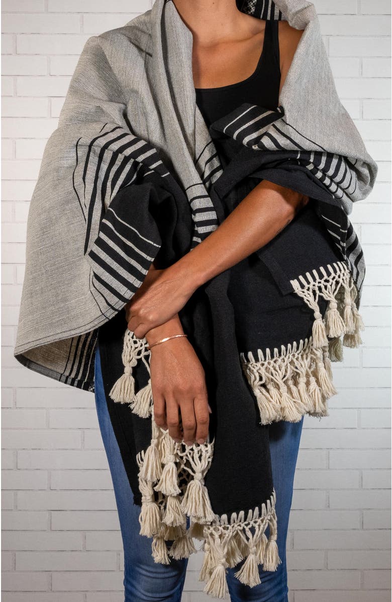 Verve Culture Mexican Blanket, Alternate, color, Black And White