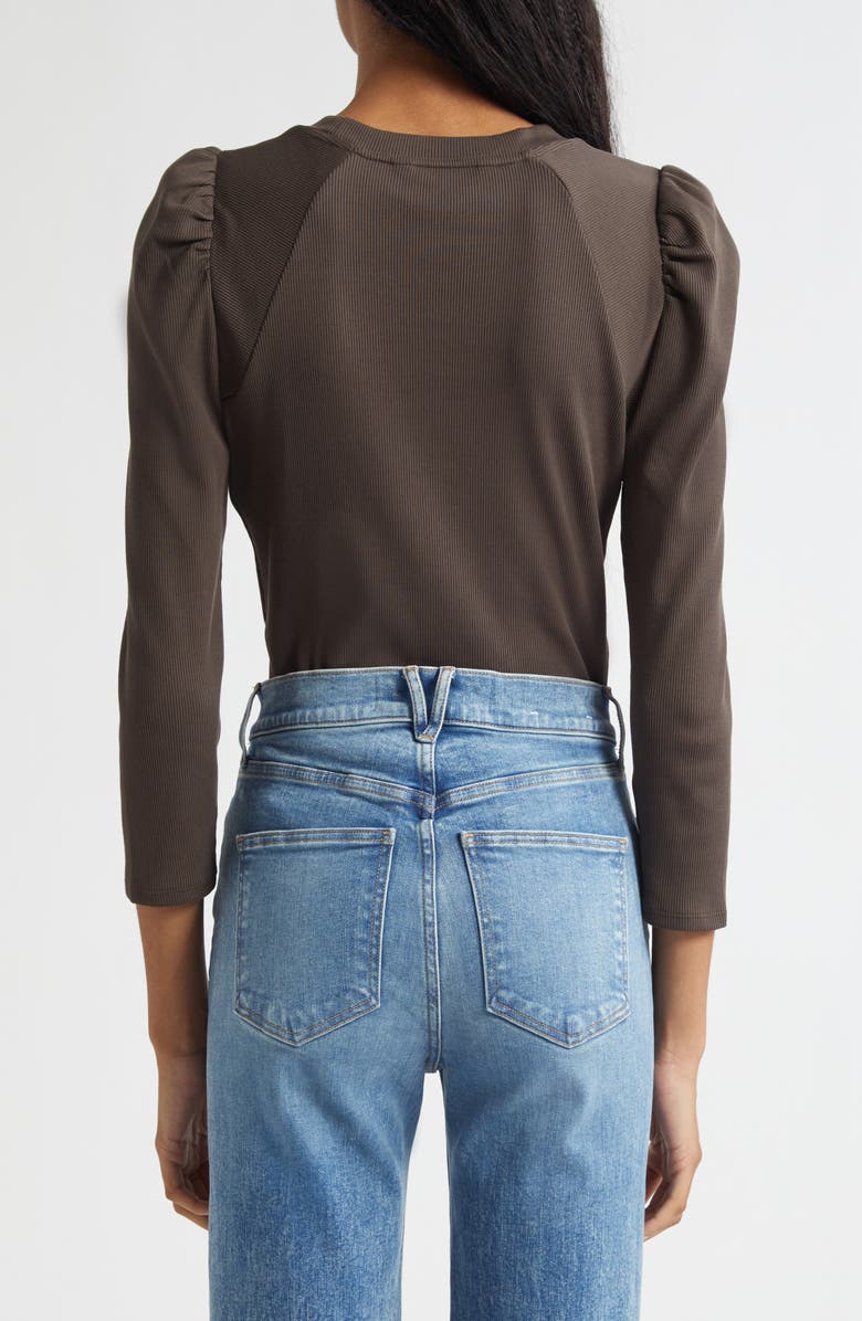 Veronica Beard Delano Puff Shoulder Stretch Cotton Top, Alternate, color,