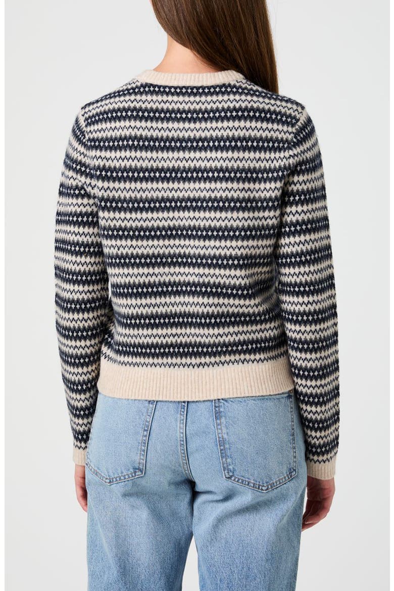 Jacquard Crewneck Sweater, Alternate, color, NAVY/ GREY MULTI