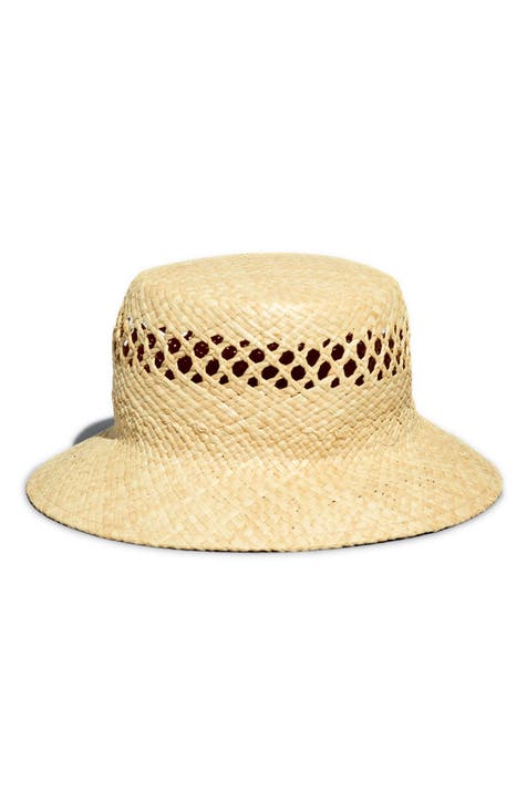 Woven Straw Bucket Hat