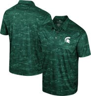 COLOSSEUM Men's Colosseum Green Michigan State Spartans Daly Print Polo