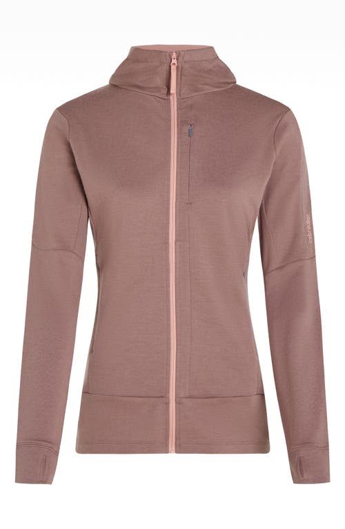 Icebreaker 260 Quantum Merino Wool Hooded Jacket In Pink