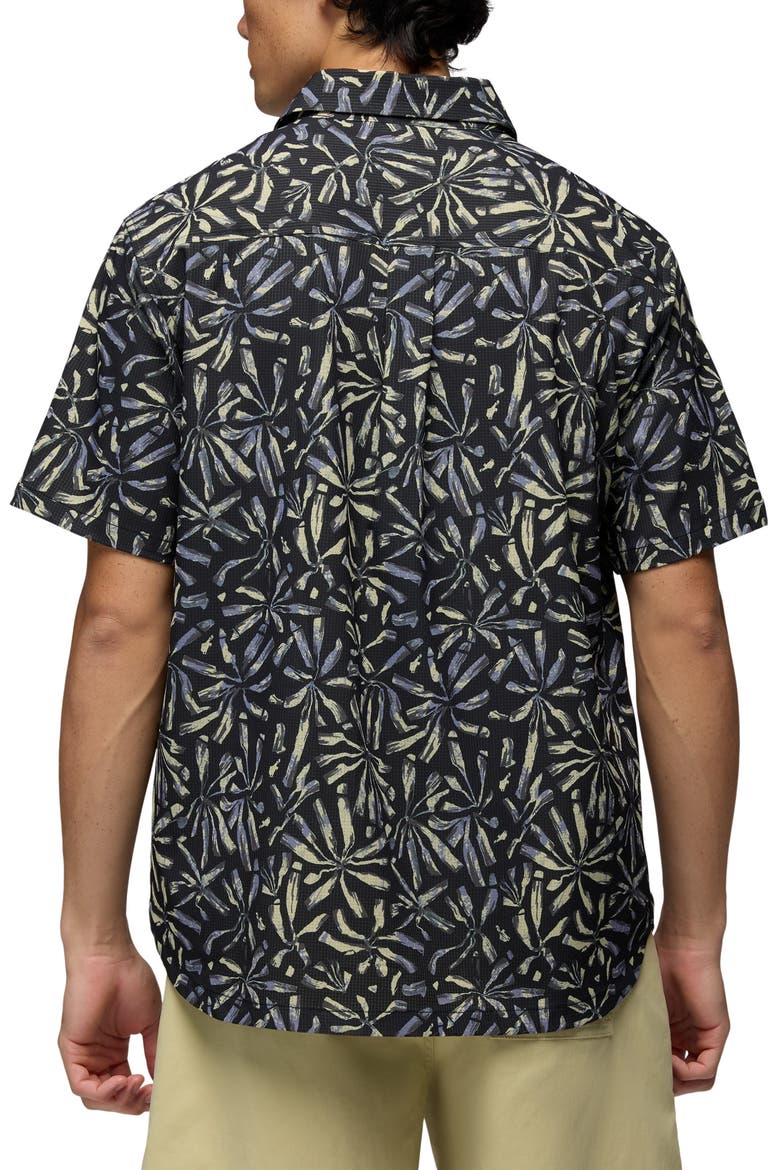 Hybridizer Short Sleeve Performance Button-Up Shirt, Alternate, color, BLACK GROUNDED