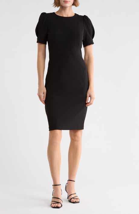 Puff Short Sleeve Sheath Dress